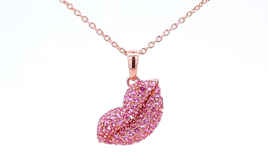 A Kiss Of Rosé: Pink Sapphire Lips Pendant