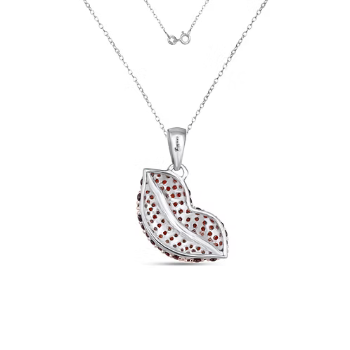 Cherry Kiss: Red Garnet Lips Pendant