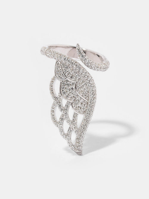 Pavé Angel Wing Swirl Ring
