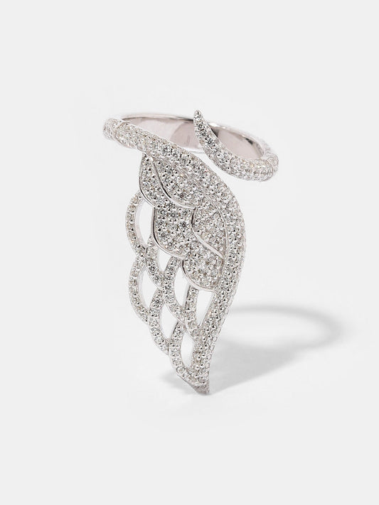Pavé Angel Wing Swirl Ring