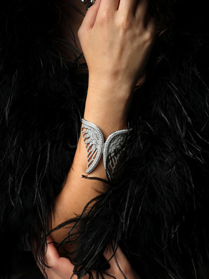 Angel Wings Pavé Cuff Bracelet