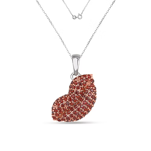 Cherry Kiss: Red Garnet Lips Pendant